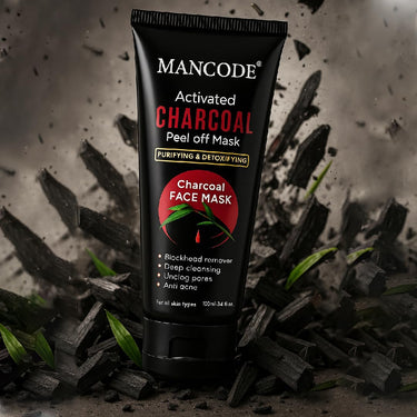 Mancode Activated Charcoal Peel Off Mask For Men, Charcoal Peel Off Mask For Women, Face Mask For Men, Charcoal Face Mask, Active Cooling Effect, Deep Skin Purifying Cleansing (100 ml)